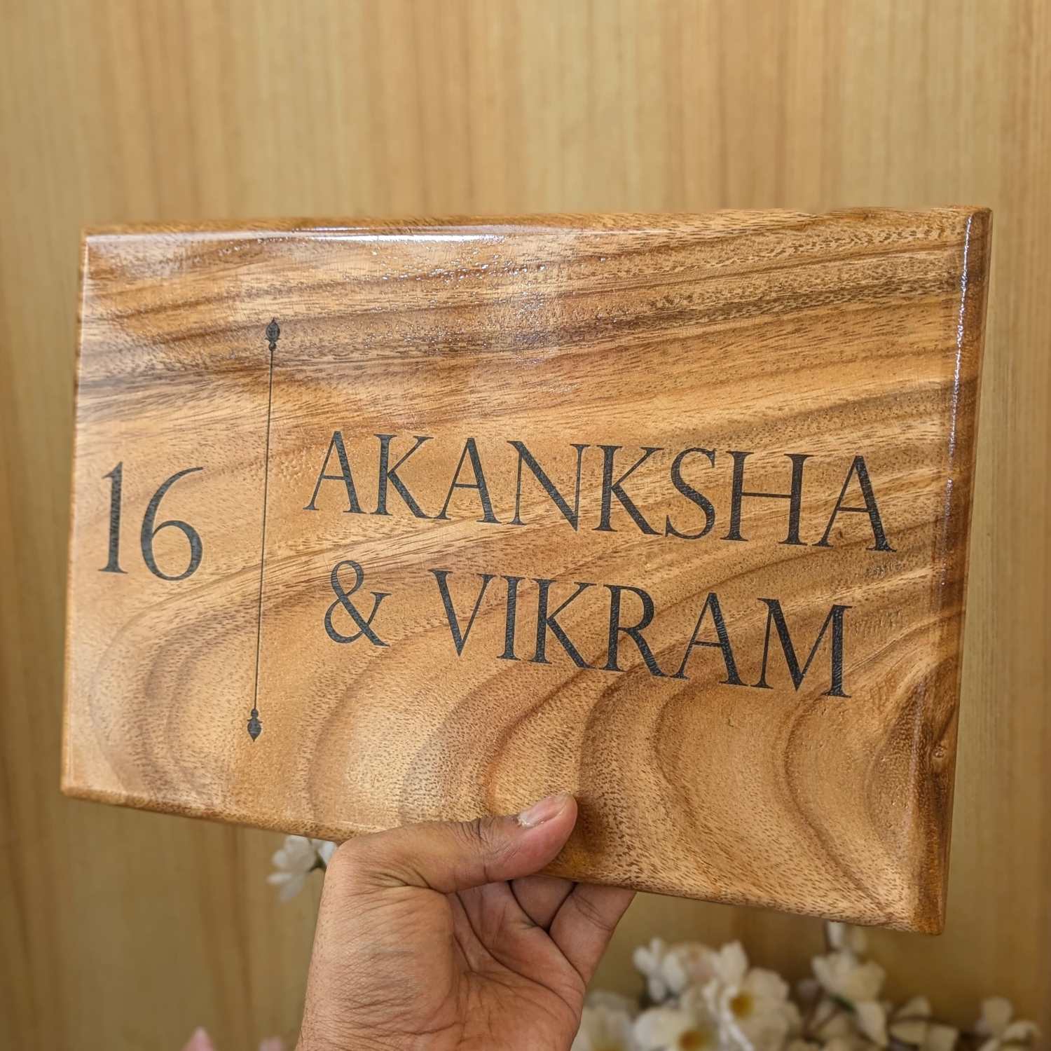 Luxury Teak Wood Engraved Wooden House Nameplate Designed for Premium Homes - Image 30