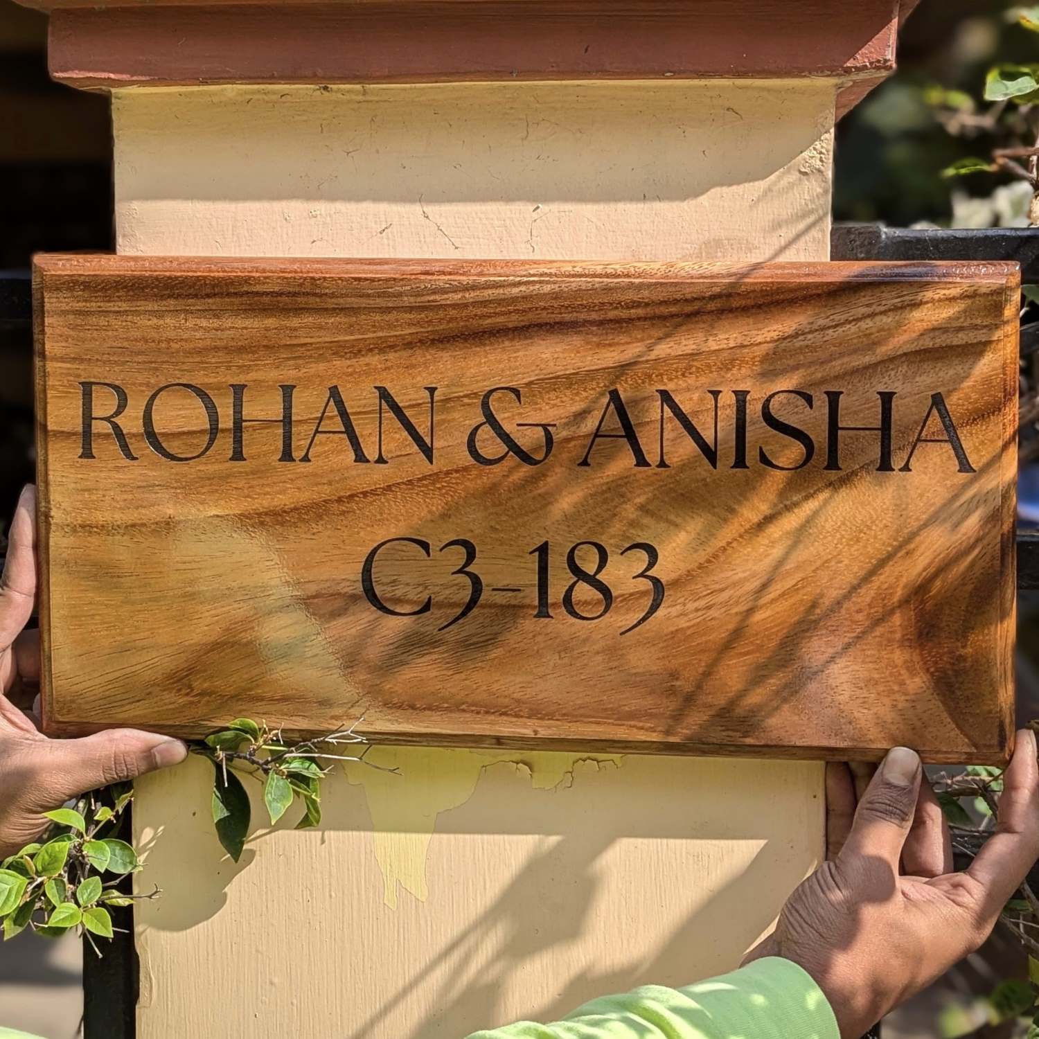 Luxury Teak Wood Engraved Wooden House Nameplate Designed for Premium Homes - Image 32