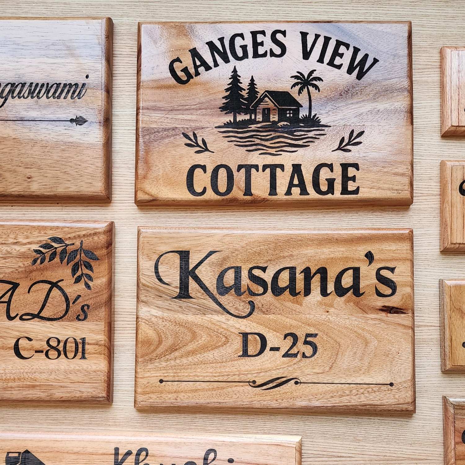 Luxury Teak Wood Engraved Wooden House Nameplate Designed for Premium Homes - Image 34