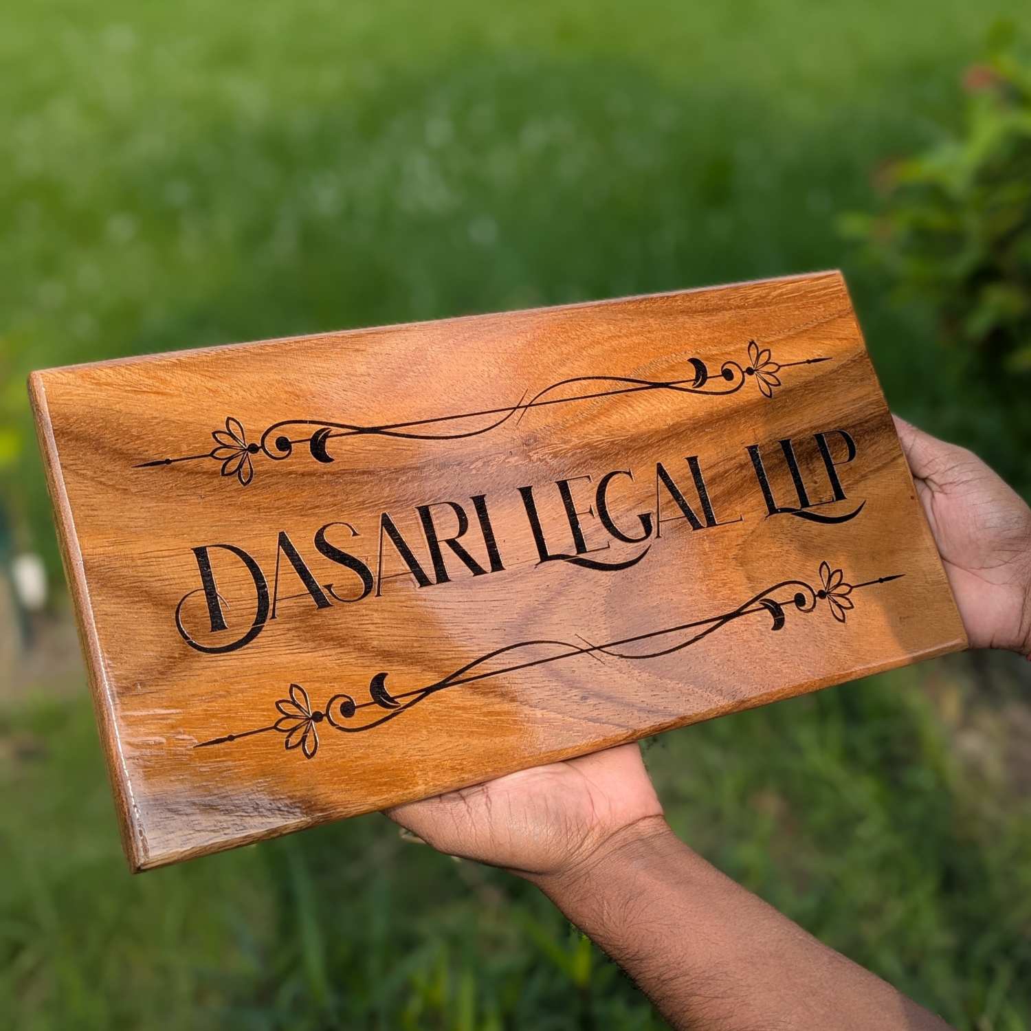 Luxury Teak Wood Engraved Wooden House Nameplate Designed for Premium Homes - Image 6
