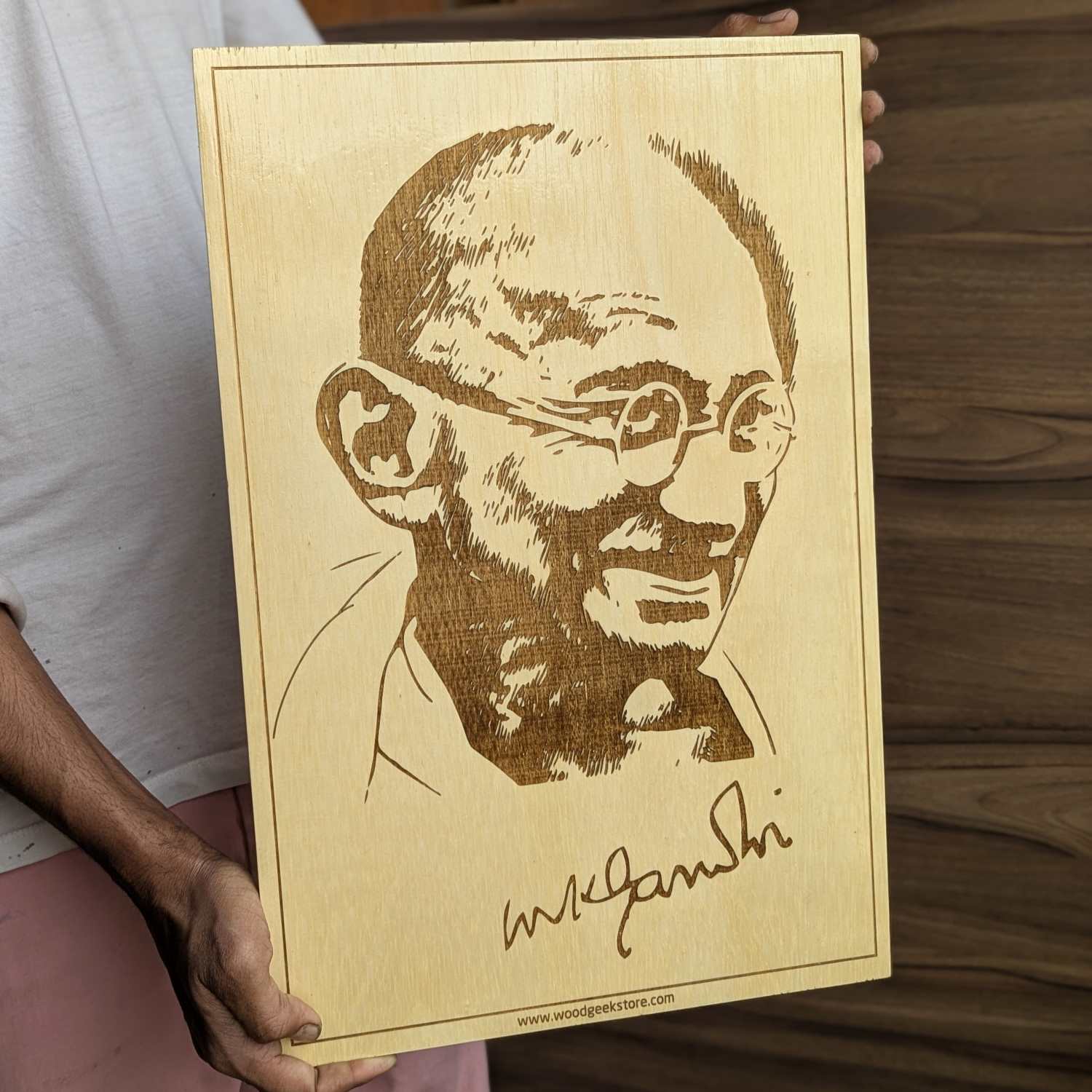Mahatma Gandhi 'Be The Change' Wood Poster | Personalized Inspirational Gift for Mentors & Leaders - Image 4
