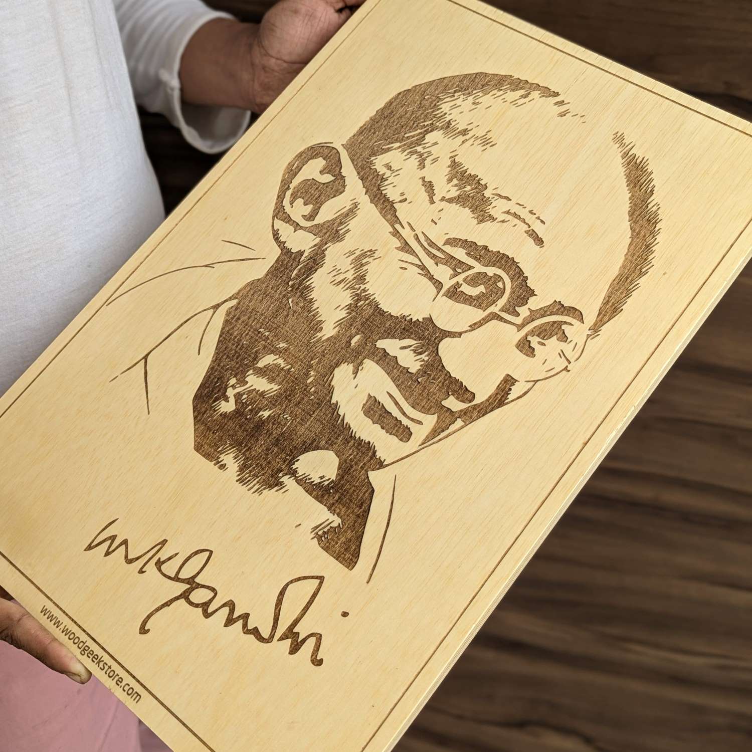 Mahatma Gandhi 'Be The Change' Wood Poster | Personalized Inspirational Gift for Mentors & Leaders - Image 5