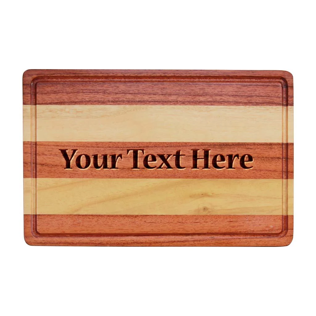 Mahogany & Birch Striped Wooden Chopping Board - Image 7