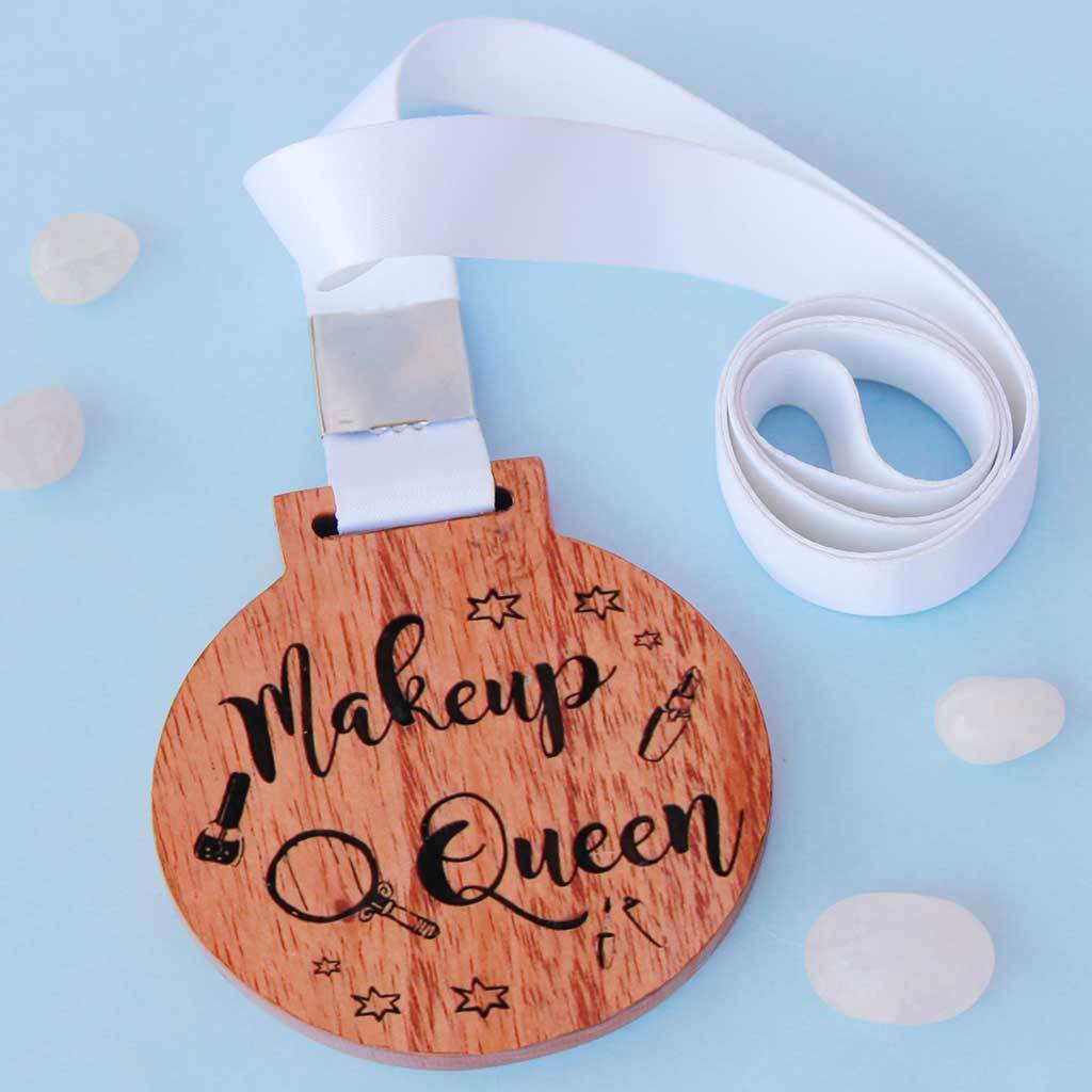 Makeup Queen Wooden Medal