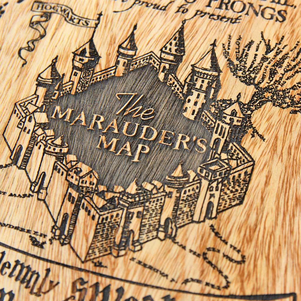 Marauder's Map Carved Wooden Poster - Image 2