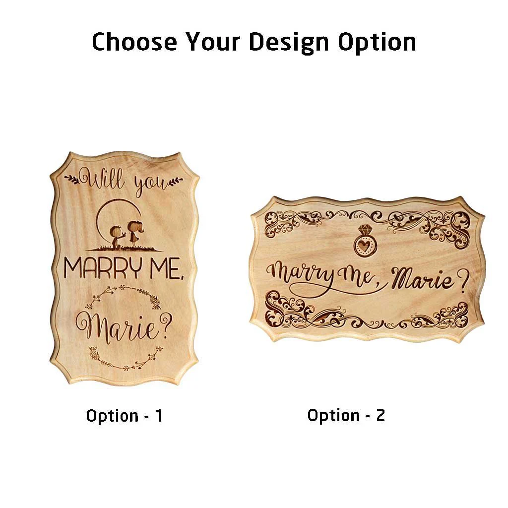 Personalized Marry Me Engraved Wood Sign - Image 3