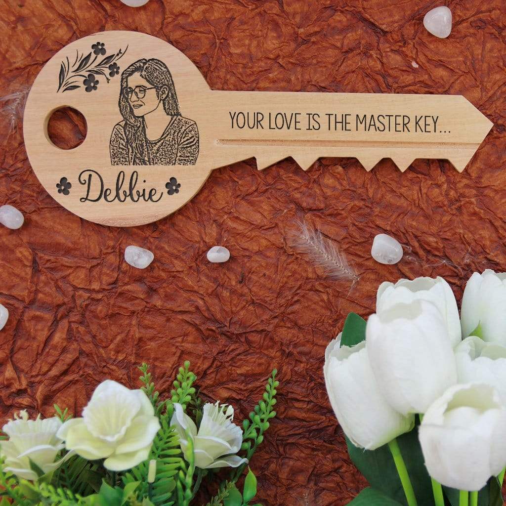 Your Love Is The Master Key: Key-Shaped Wooden Sign - Image 2