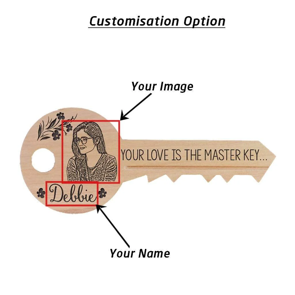 Your Love Is The Master Key: Key-Shaped Wooden Sign - Image 4