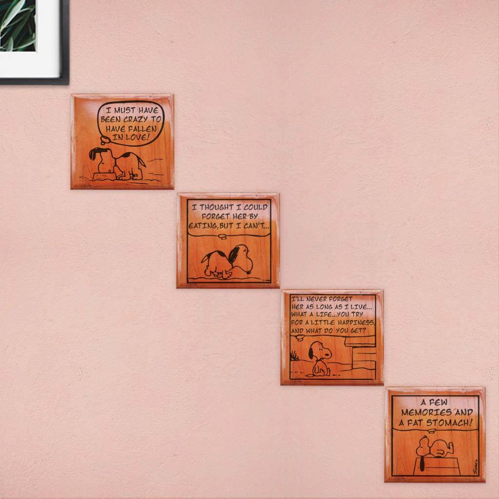 All I Got From Love: Memories & A Fat Stomach - Snoopy Wooden Crossword Wall Art - Image 2