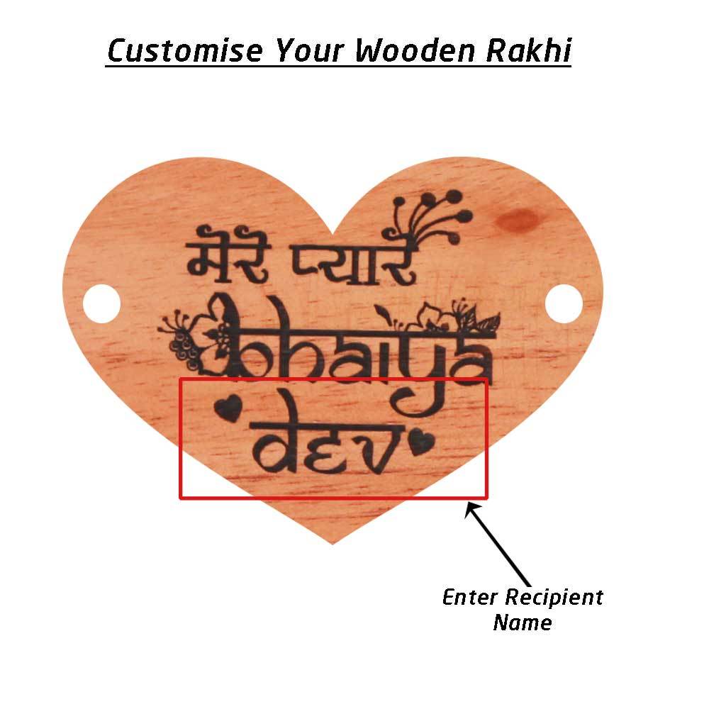 Mere Pyare Bhaiya - Personalised Wooden Rakhi & Greeting Card - Image 5