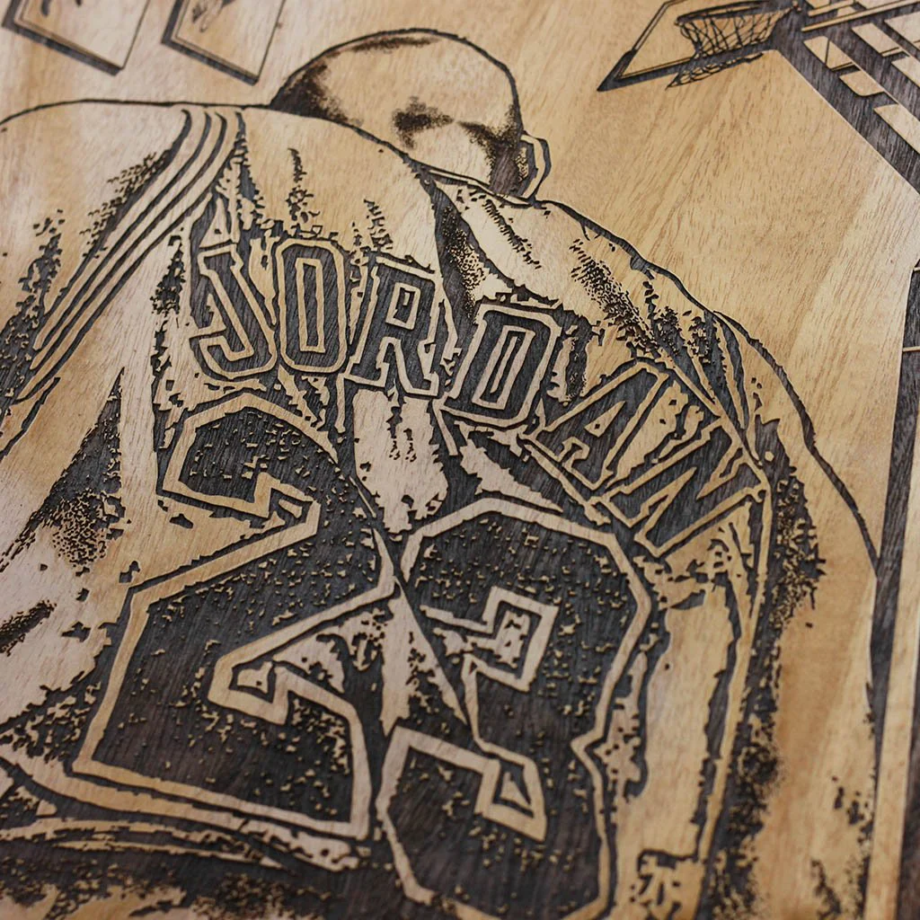 Air Legend Tribute - Michael Jordan Engraved Wooden Artwork - Image 4