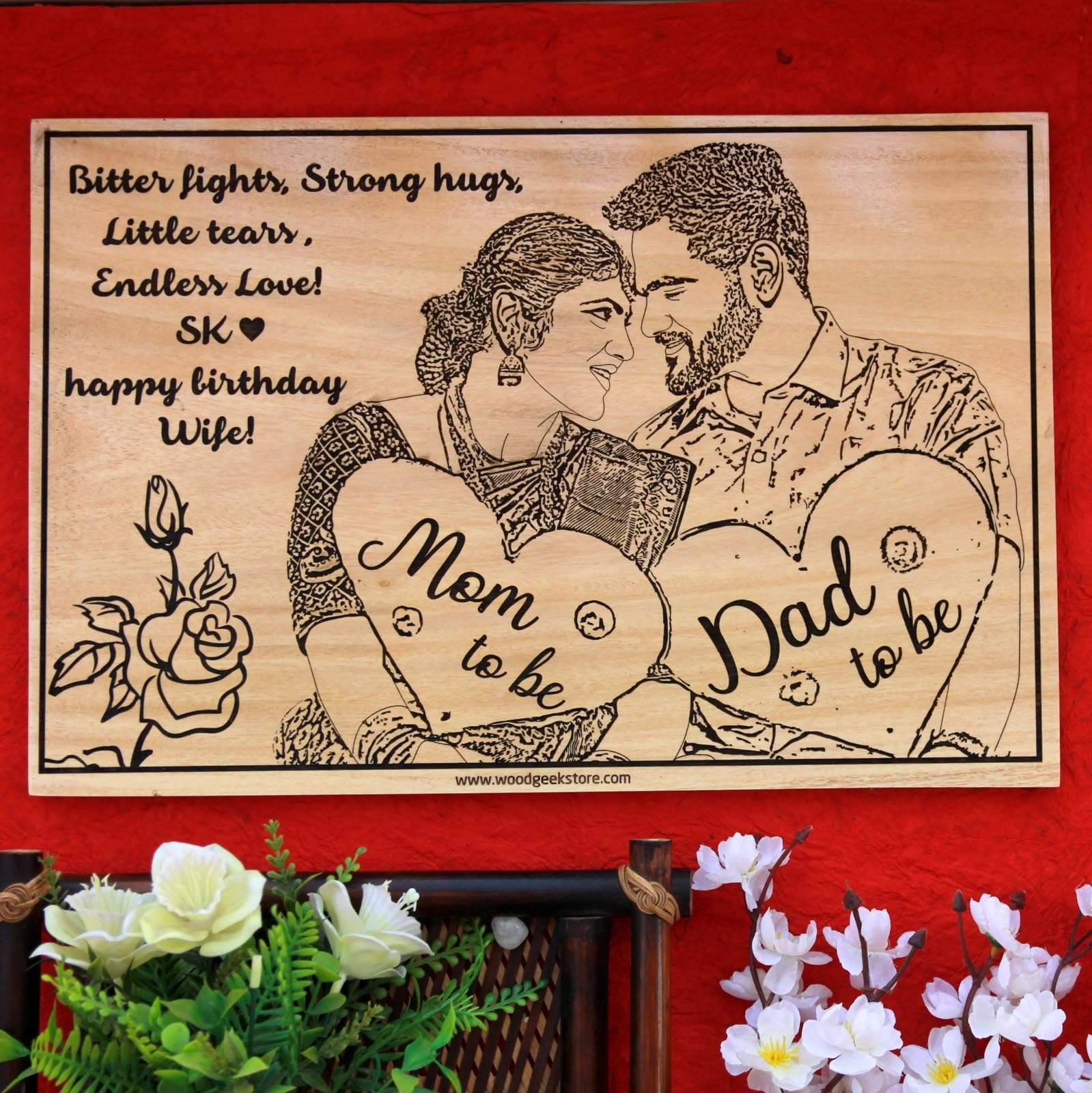 Mom To Be & Dad To Be Wooden Poster - Photo On Wood