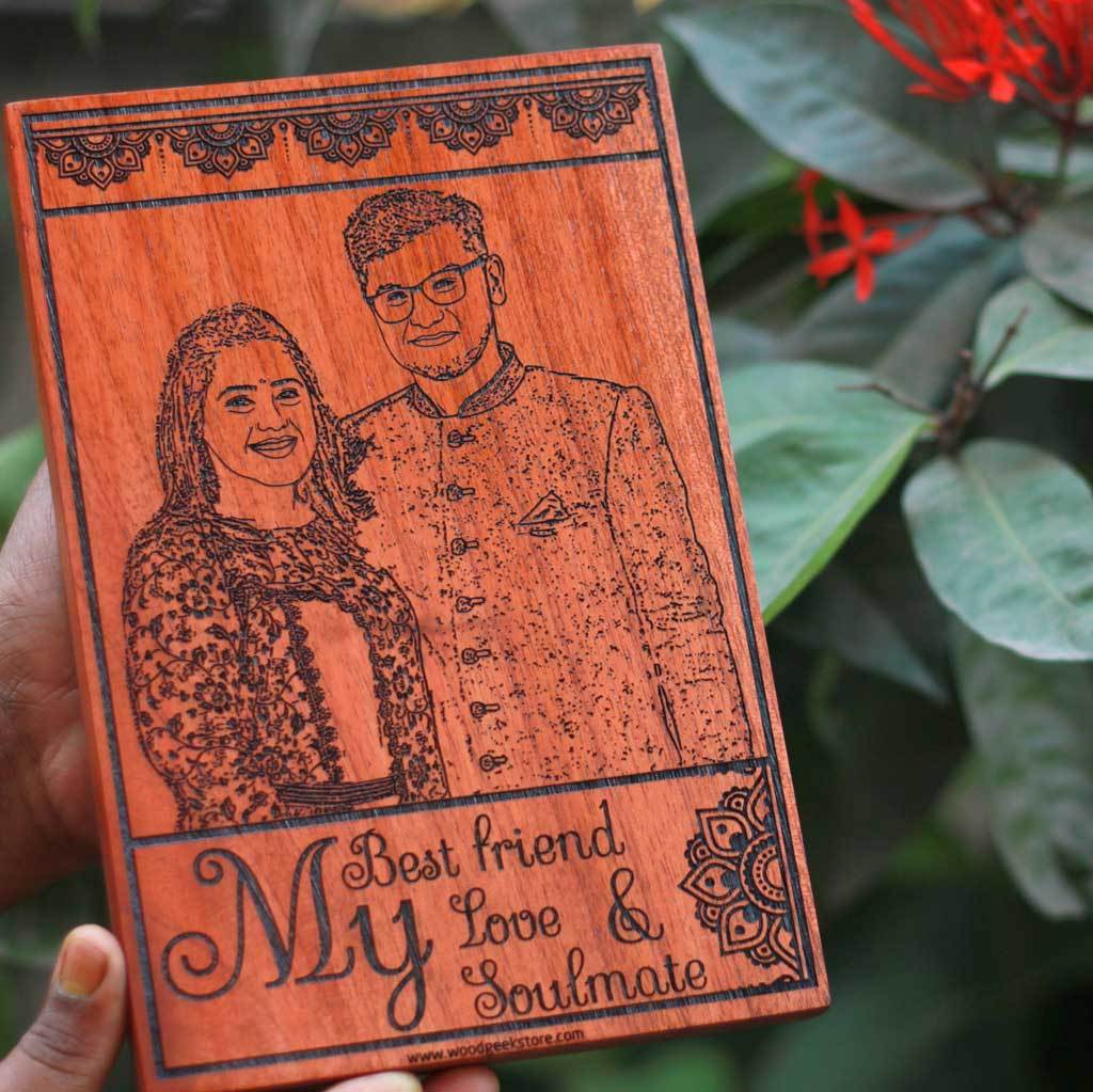 My Best Friend, My Love, My Soulmate Custom Engraved Wooden Frame - Image 3