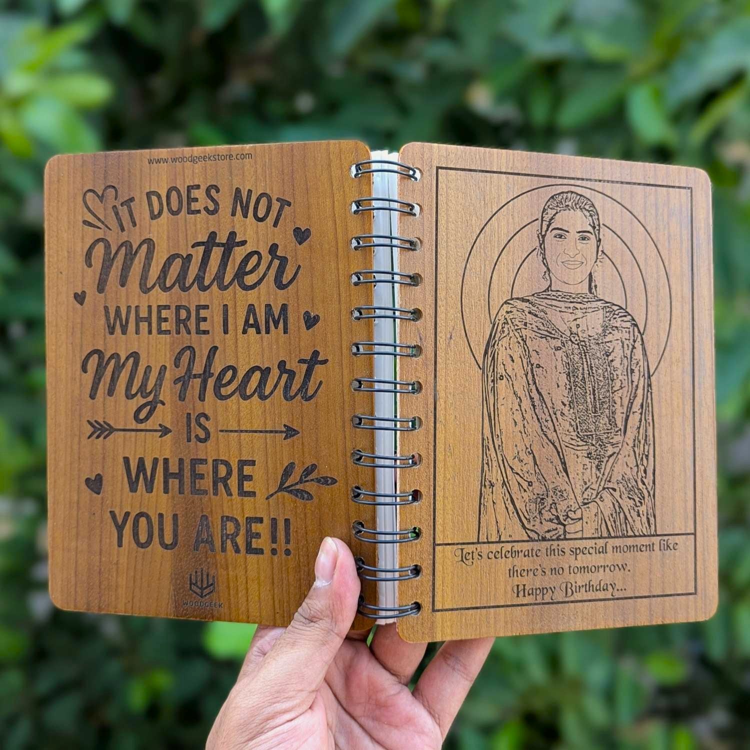 My Heart Is Where You Are – Always & Forever Wooden Diary for Long-Distance Couples - Image 2