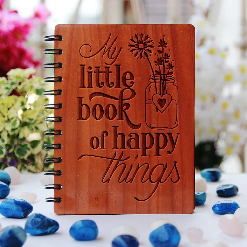 My little book of happy things - Personalized Wooden Notebook - Image 2