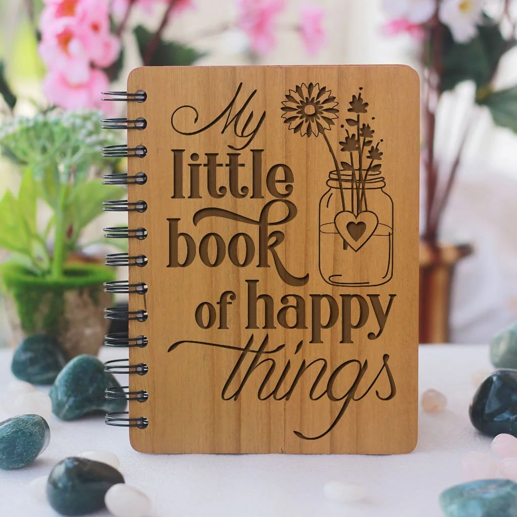My little book of happy things - Personalized Wooden Notebook - Image 3