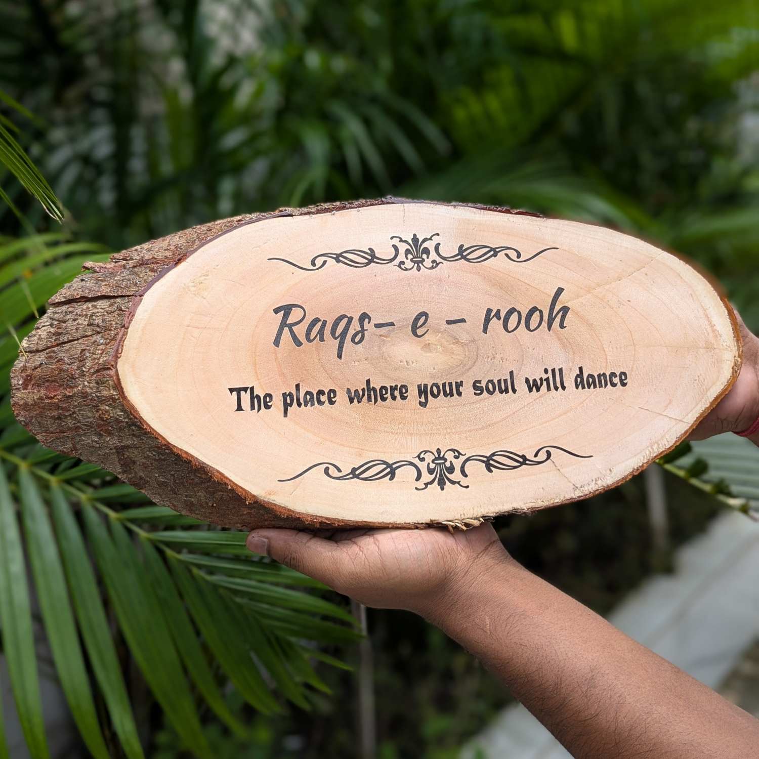 Rustic Natural Wooden Nameplate With Wood Bark | Live Edge Wood Sign - Image 28