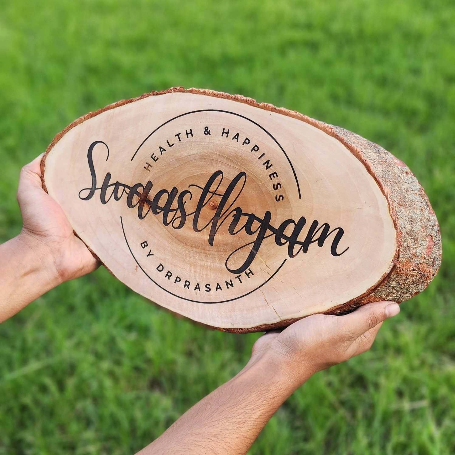 Rustic Natural Wooden Nameplate With Wood Bark | Live Edge Wood Sign - Image 39