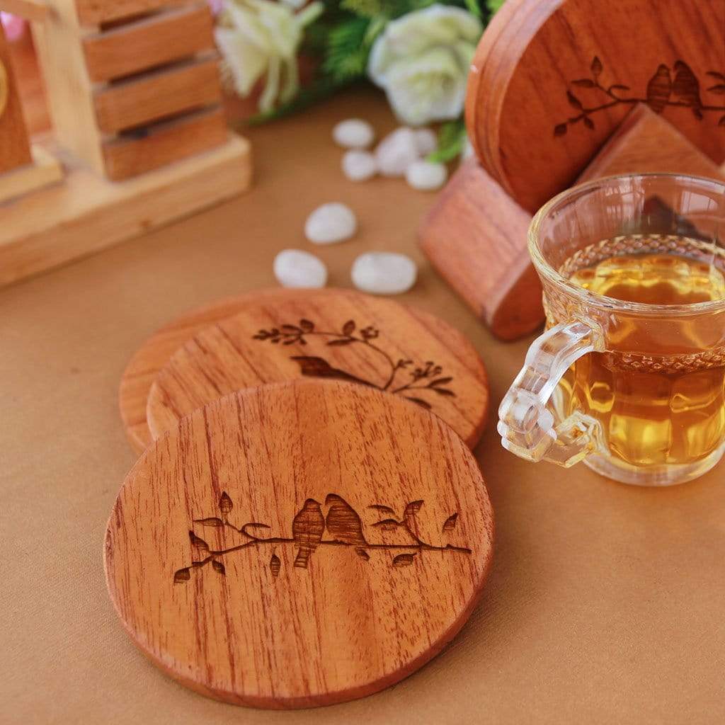 Nature Coasters - Wooden Coaster Set With Holder - Image 2