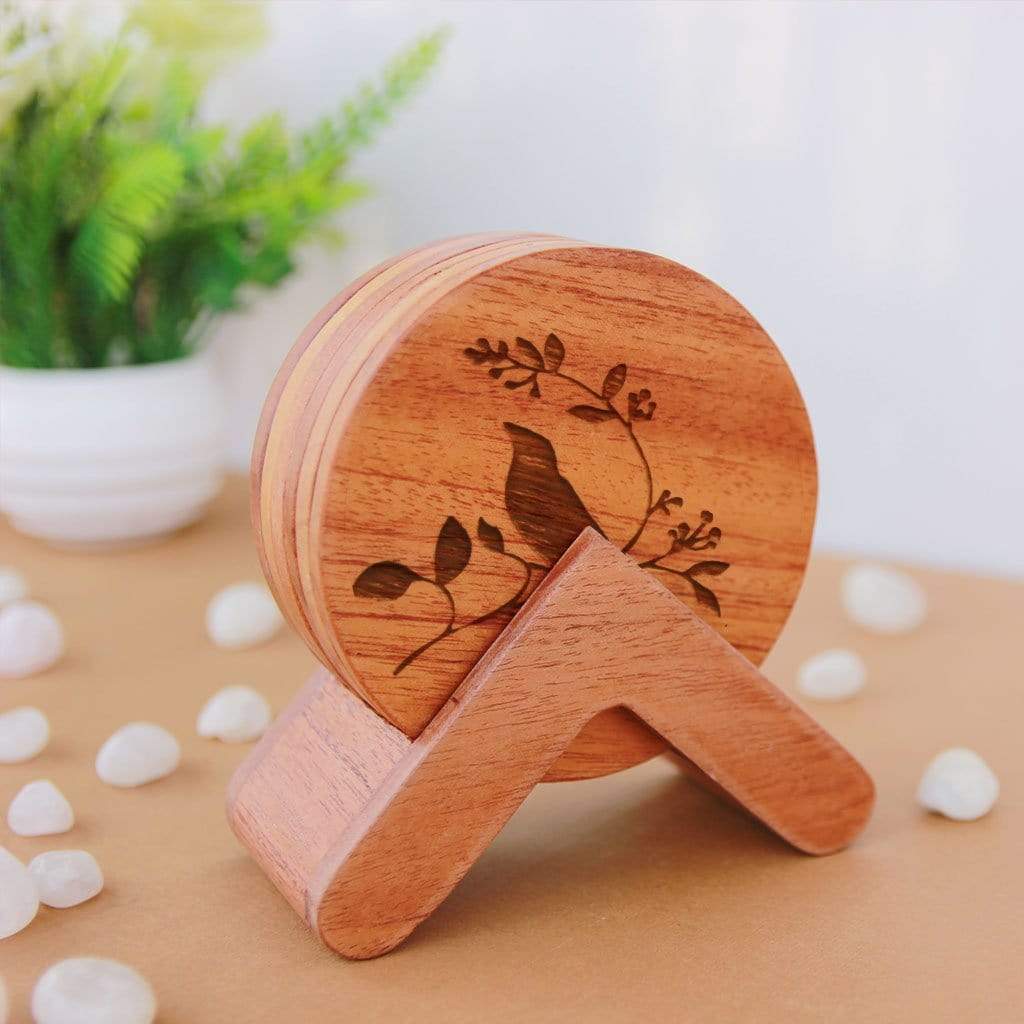Nature Coasters - Wooden Coaster Set With Holder - Image 3