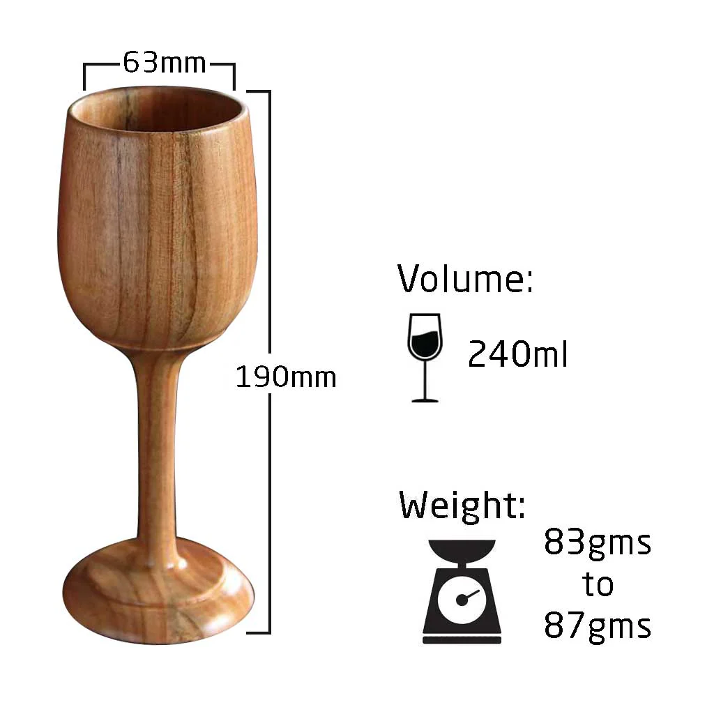 Neem Wood Wine Glasses Personalized With Name | Birthday Gift - Image 4