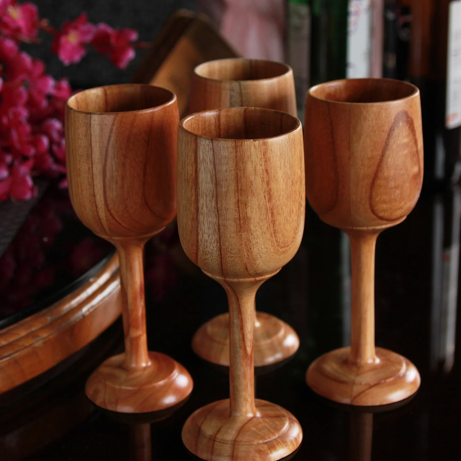 Neem Wood Wine Glasses Personalized With Name | Birthday Gift - Image 6