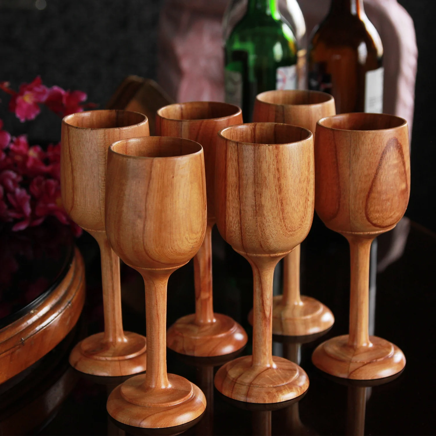 Neem Wood Wine Glasses Personalized With Name | Birthday Gift - Image 7