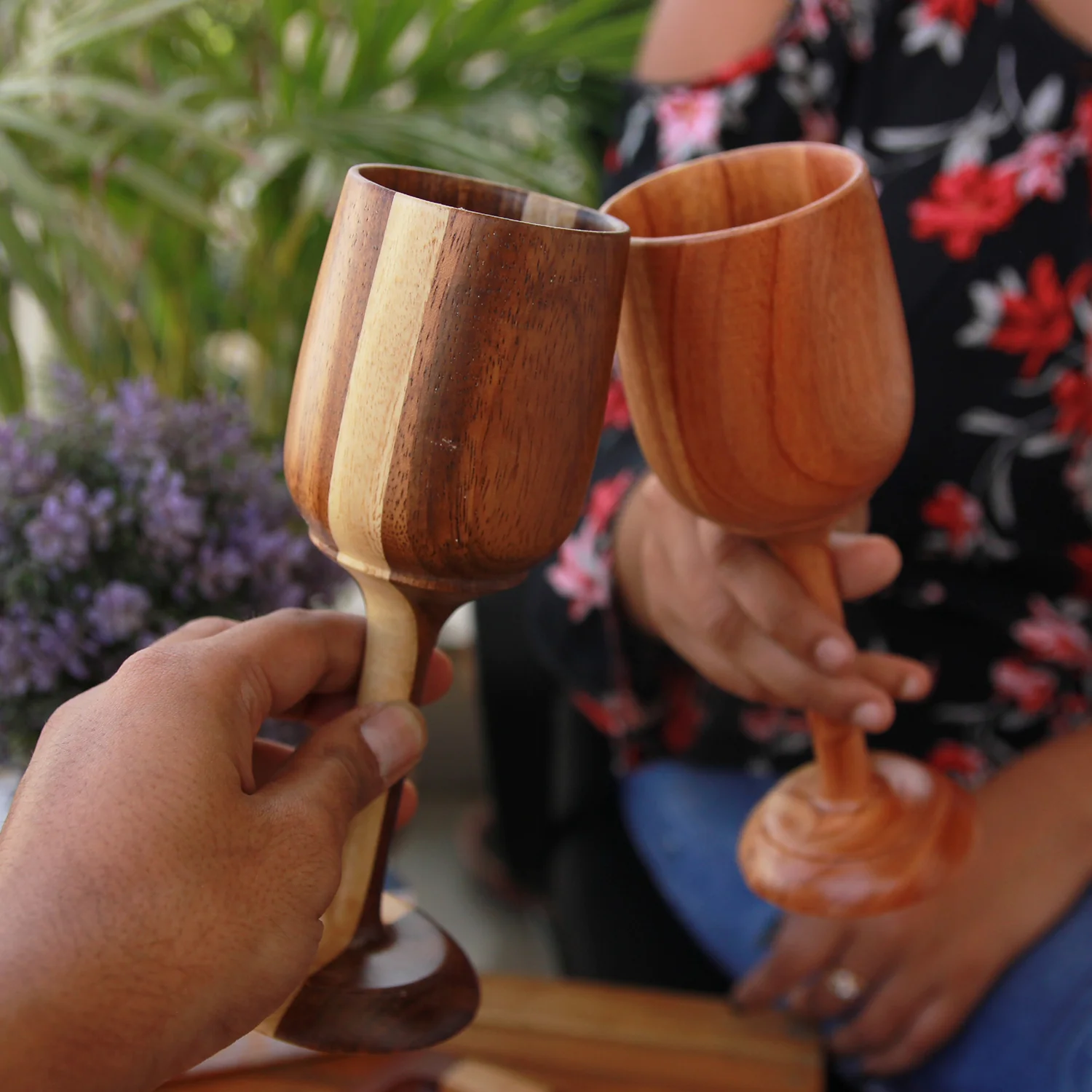 Neem Wood Wine Glasses Personalized With Name | Birthday Gift - Image 9