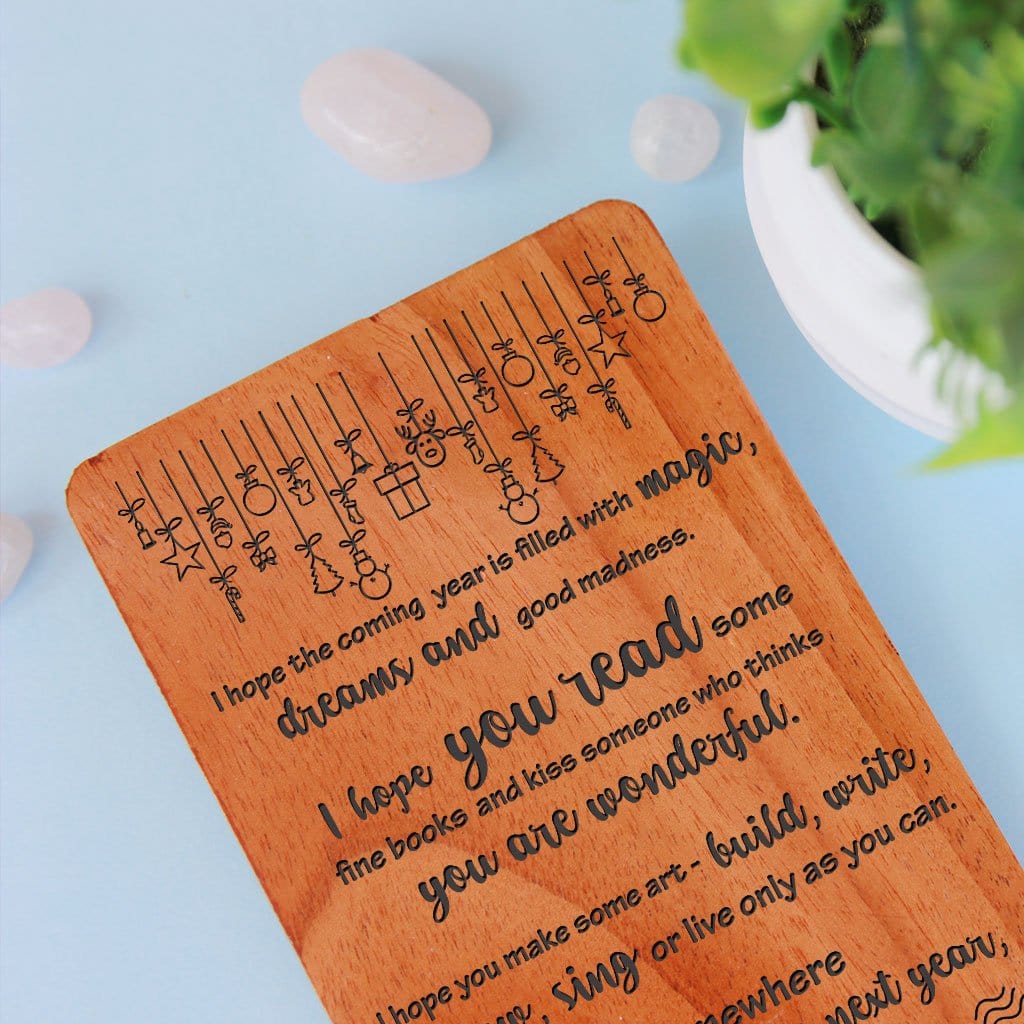 New Year Greeting Card: Set Of Personalized Wooden Cards - Image 3