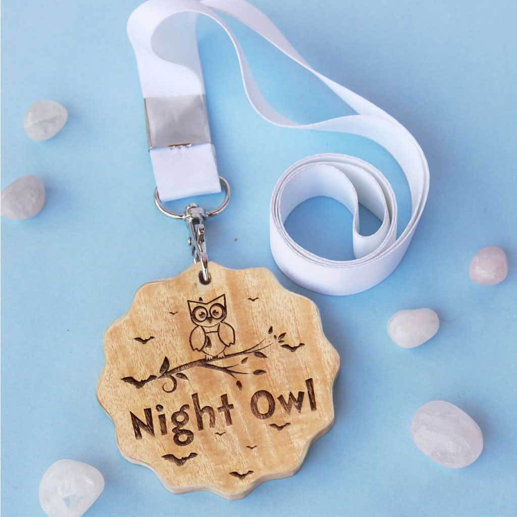 Night Owl Wooden Medal