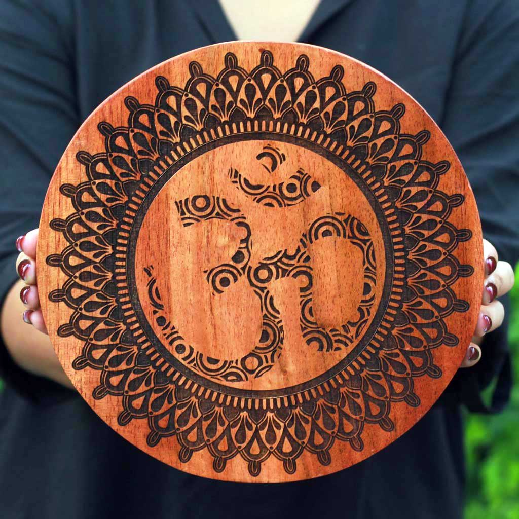 Om Carved Wooden Poster - Image 3