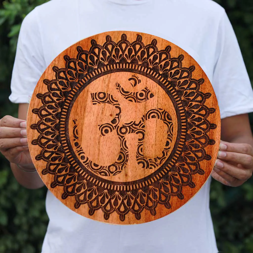 Om Carved Wooden Poster - Image 4