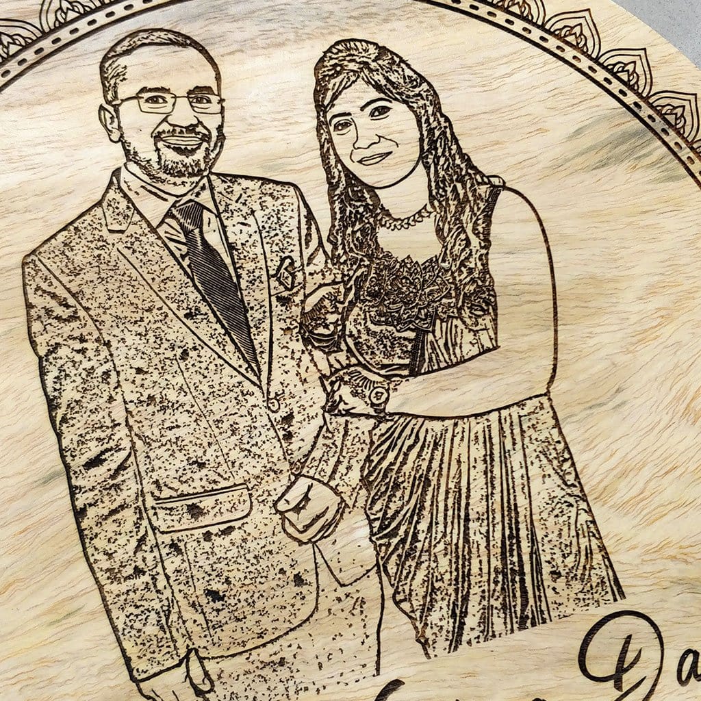 Our Wedding Day Personalized Engraved Wooden Frame - Image 3