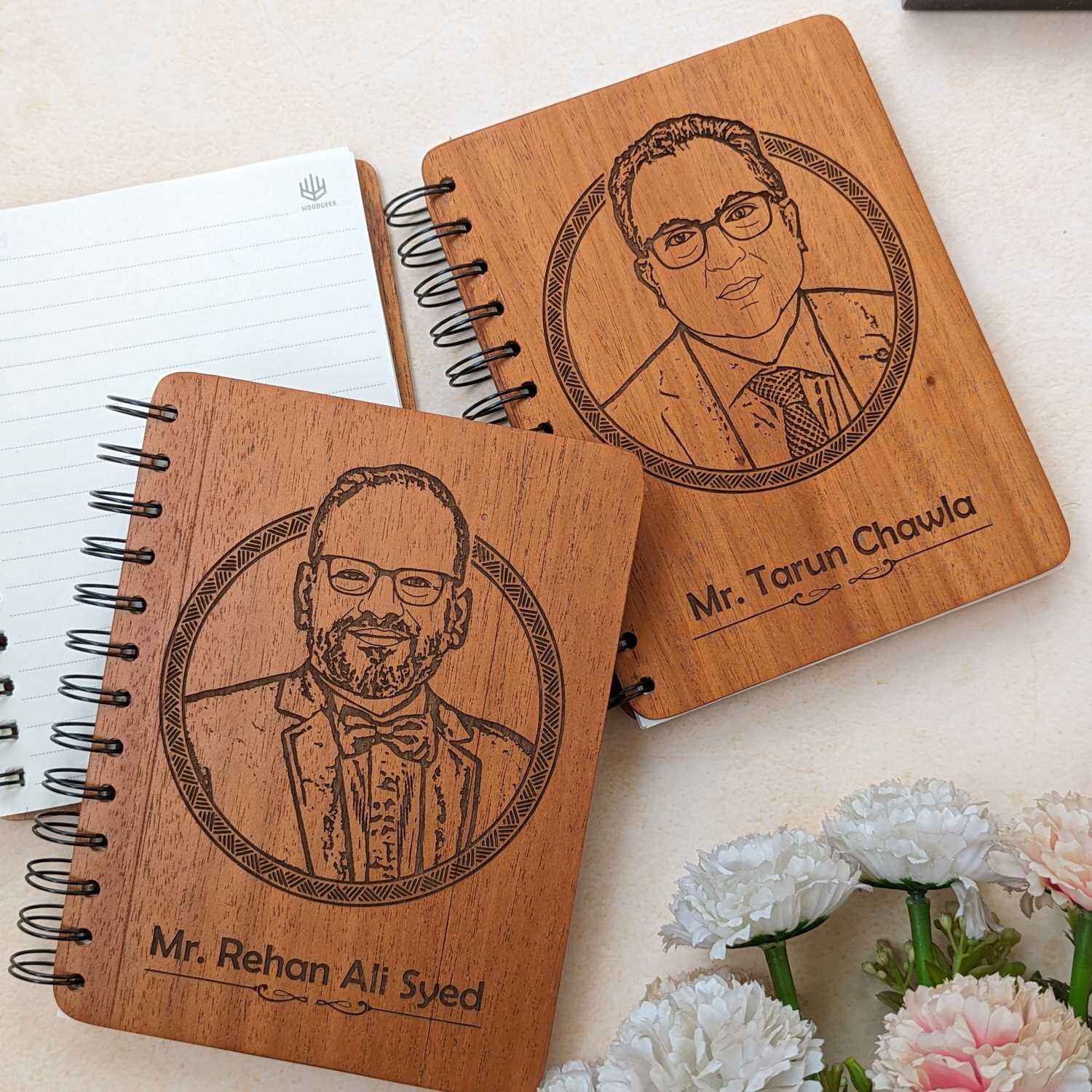 Engraved Wooden Diary for Boss & Office Colleagues | Personalised Corporate Gifts - Image 3