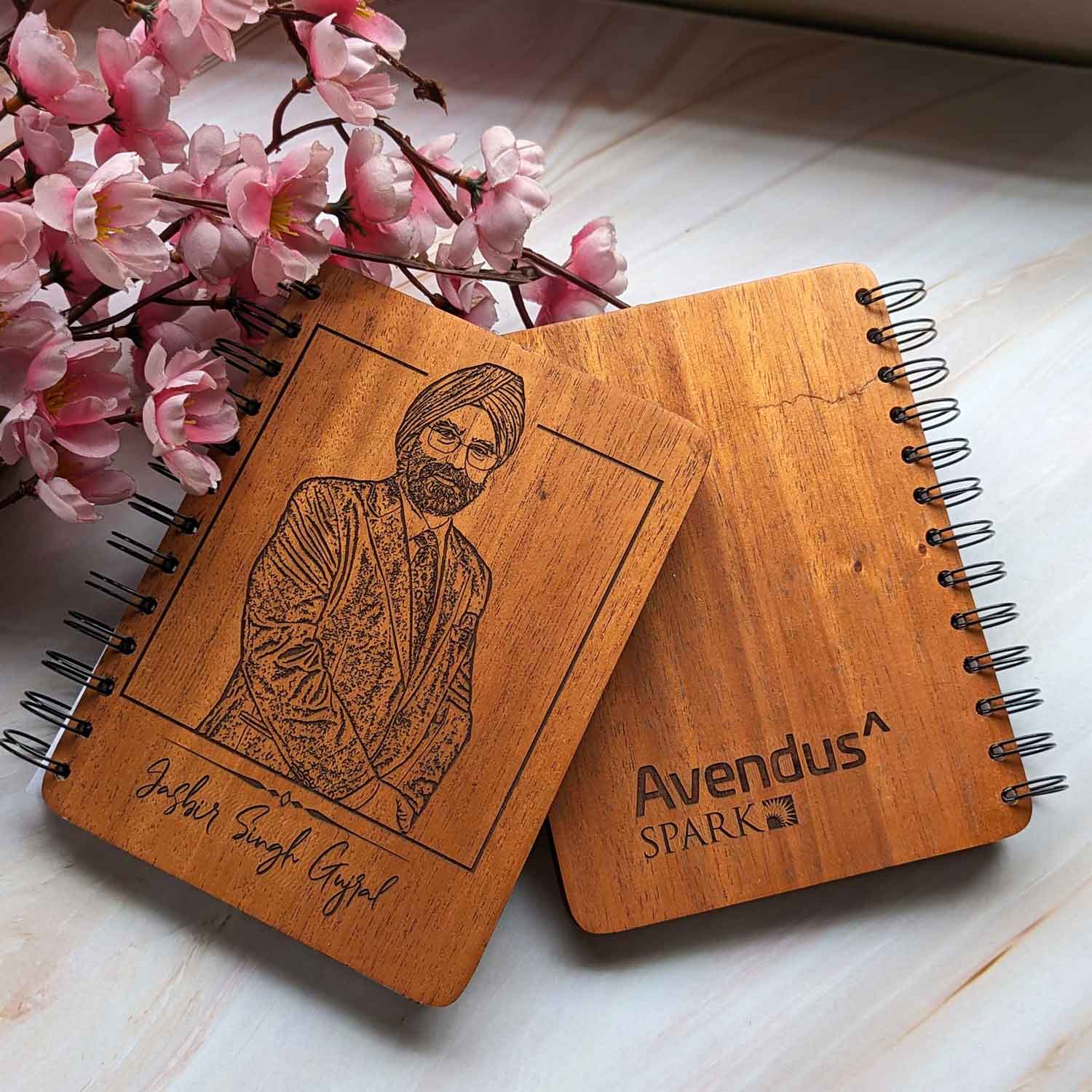 Engraved Wooden Diary for Boss & Office Colleagues | Personalised Corporate Gifts - Image 4