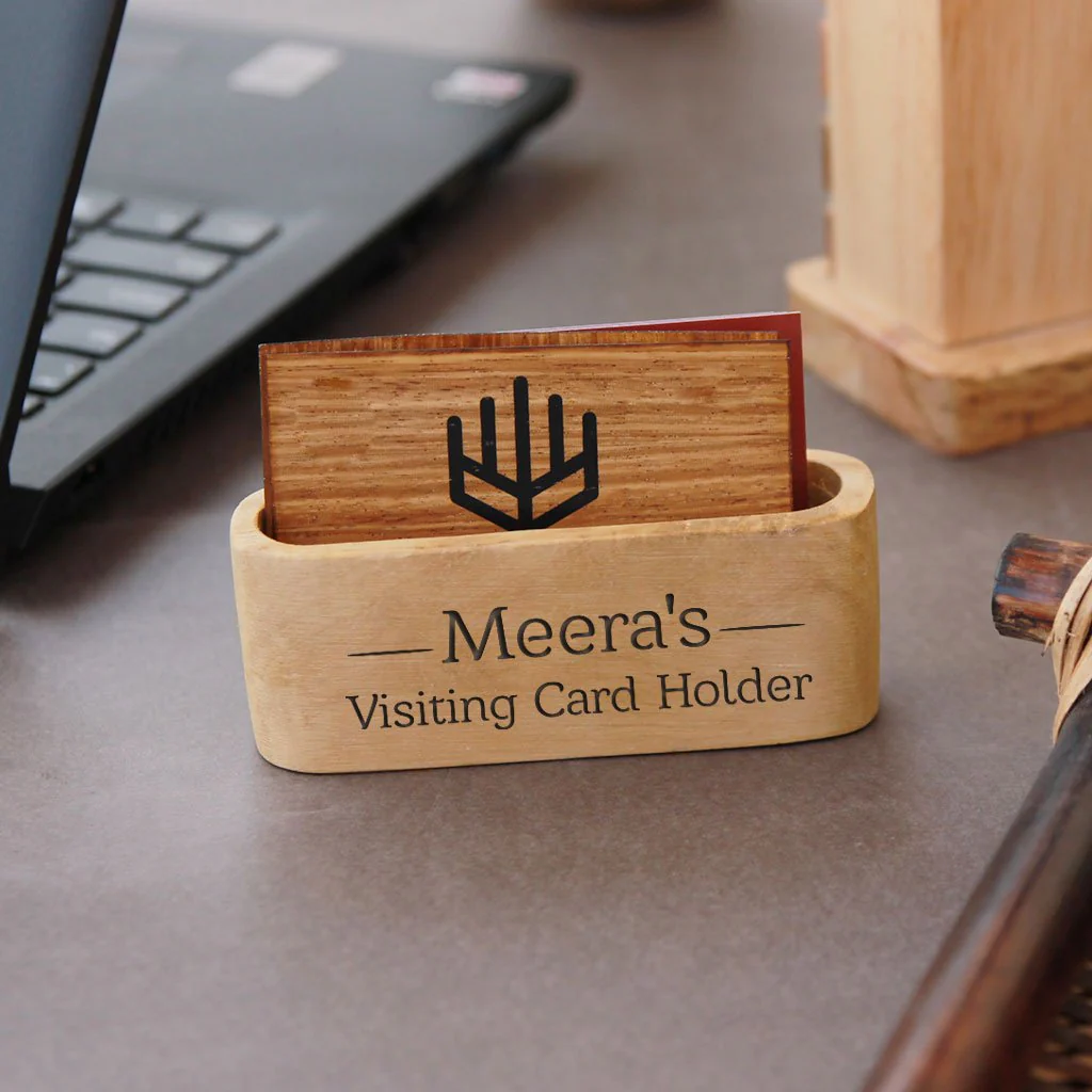 Personalised Wooden Visiting Card Holder