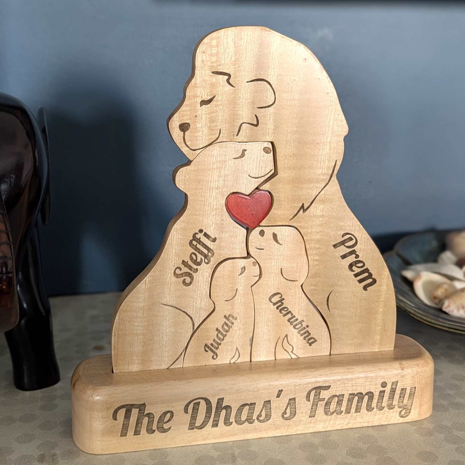 Personalized Animal Puzzle for Family | Customized Name Engraved Lion Puzzle - Image 2