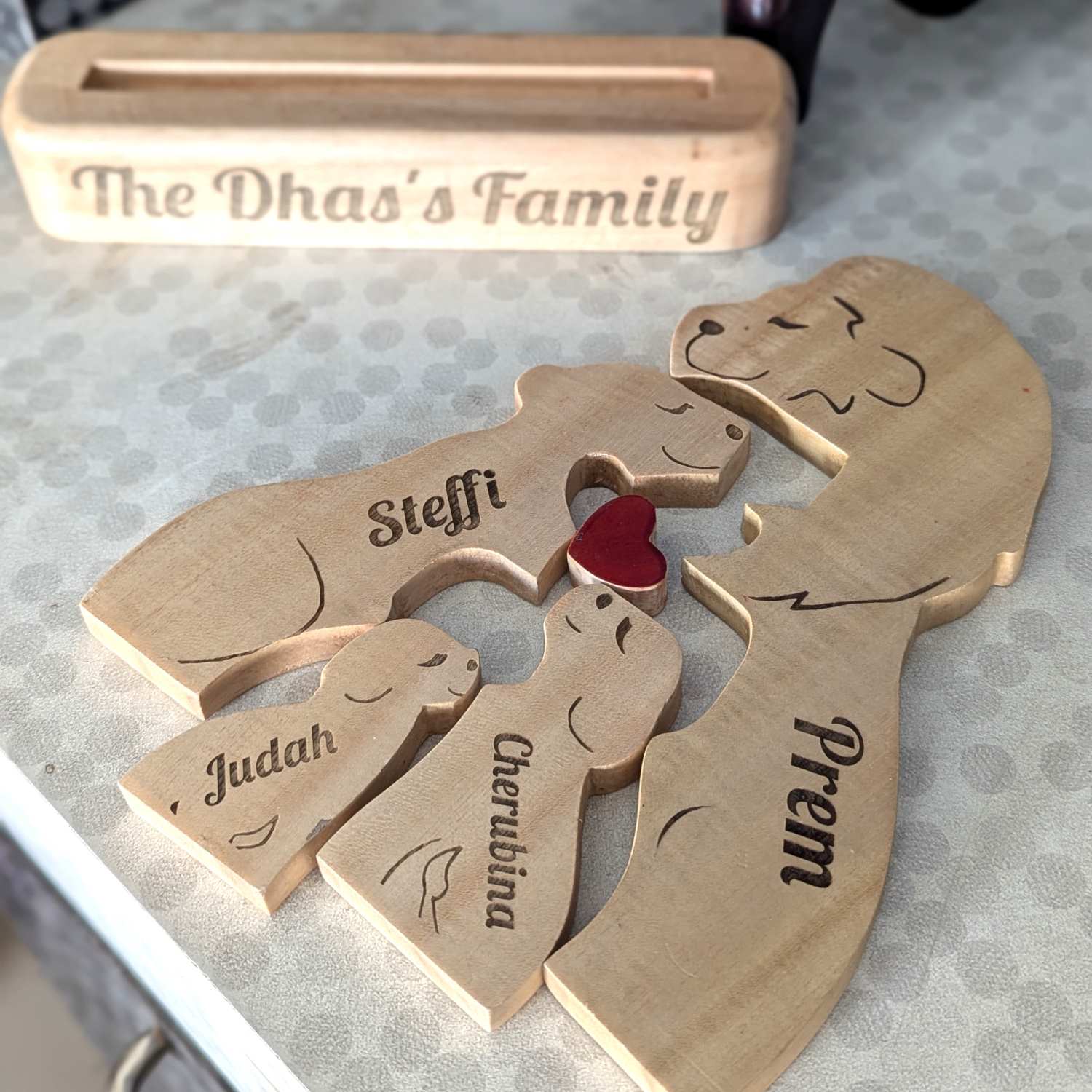 Personalized Animal Puzzle for Family | Customized Name Engraved Lion Puzzle - Image 3