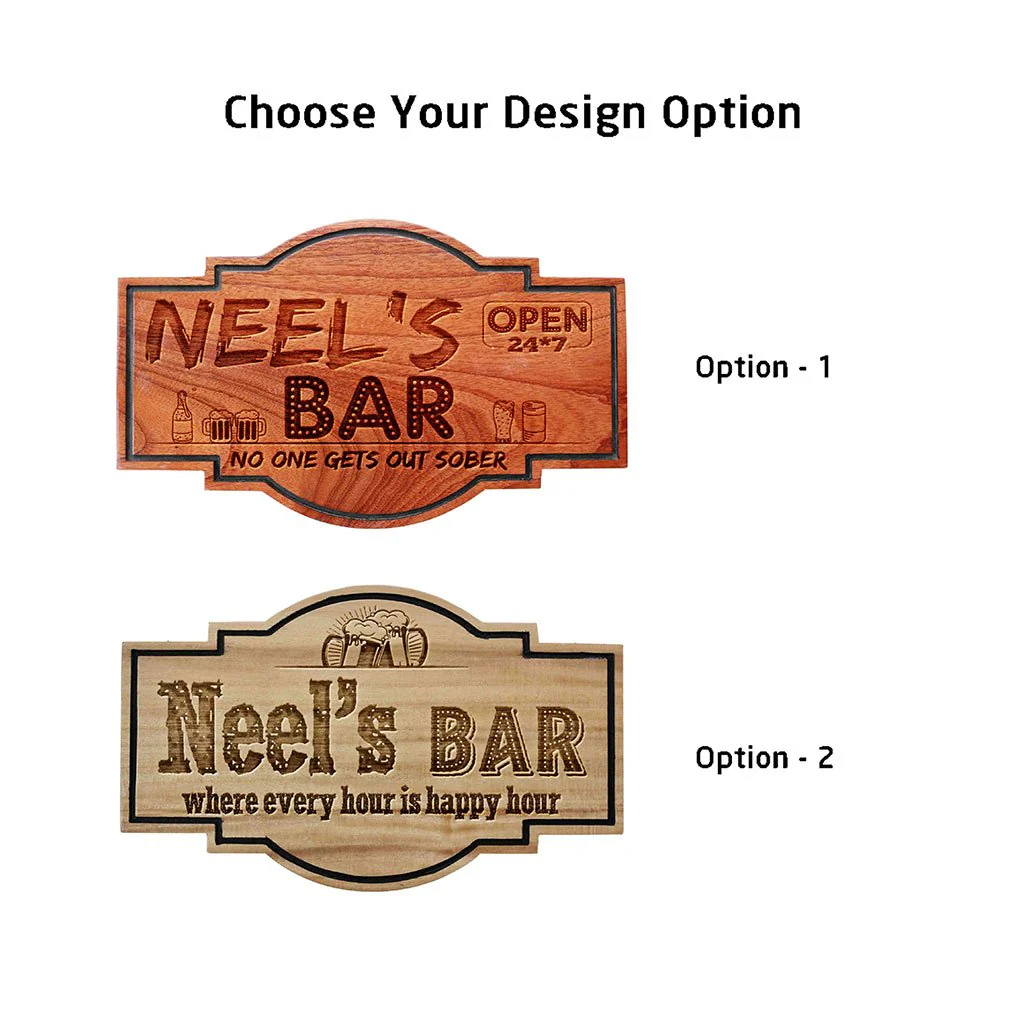Personalized Bar Sign - Hanging Wooden Sign - Image 5