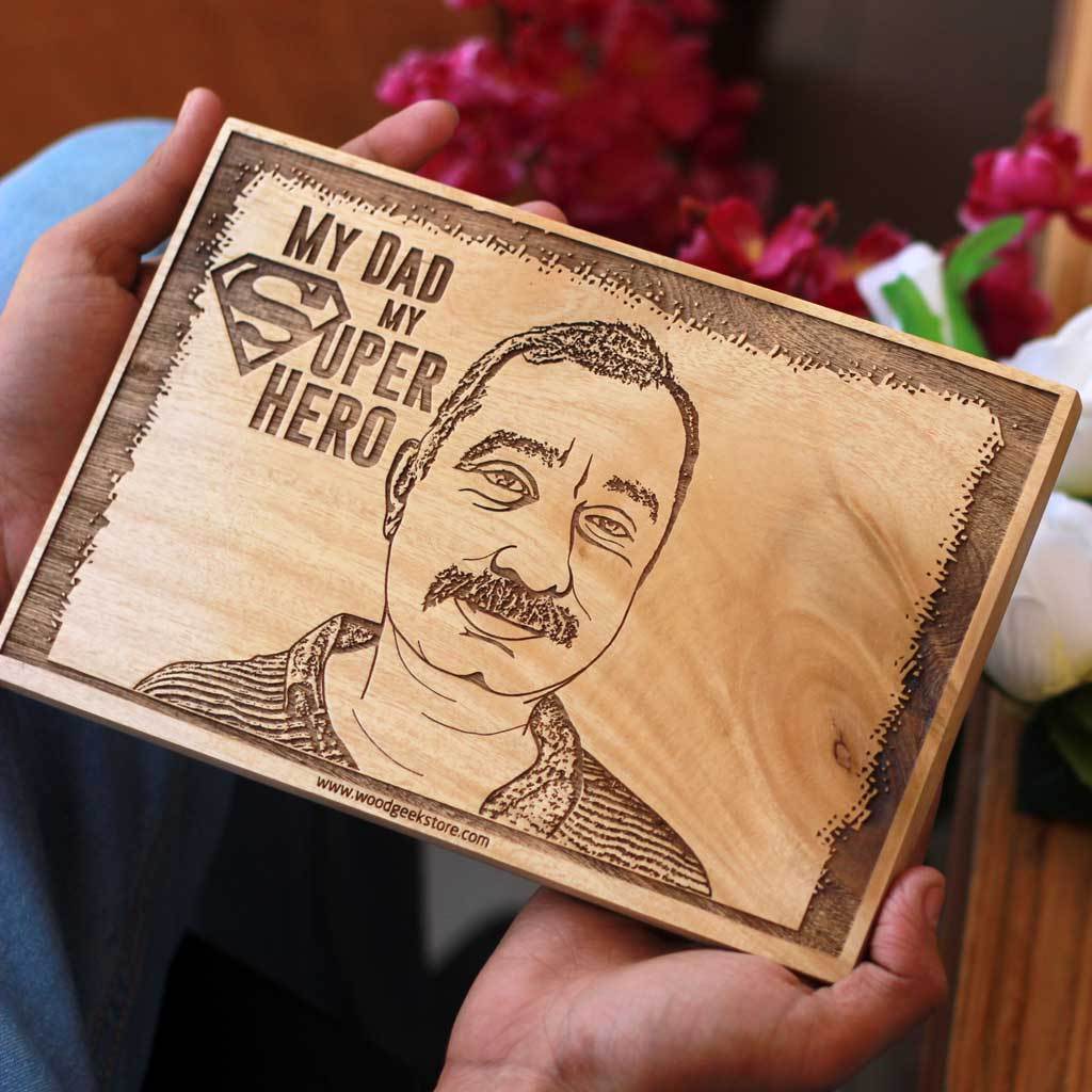 Custom Engraved Best Dad Wooden Frame - Image 3