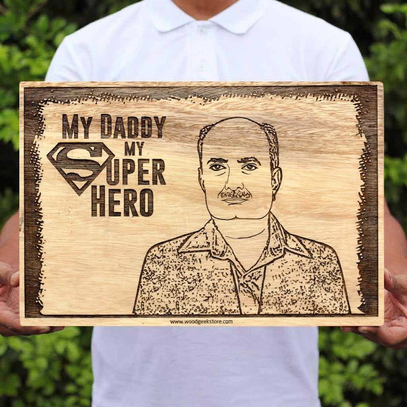 Custom Engraved Best Dad Wooden Frame - Image 4