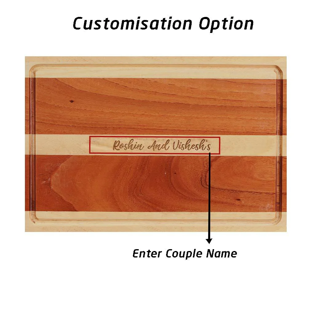 Personalized Cutting Board Engraved With Couple Name - Wooden Chopping Board - Image 5