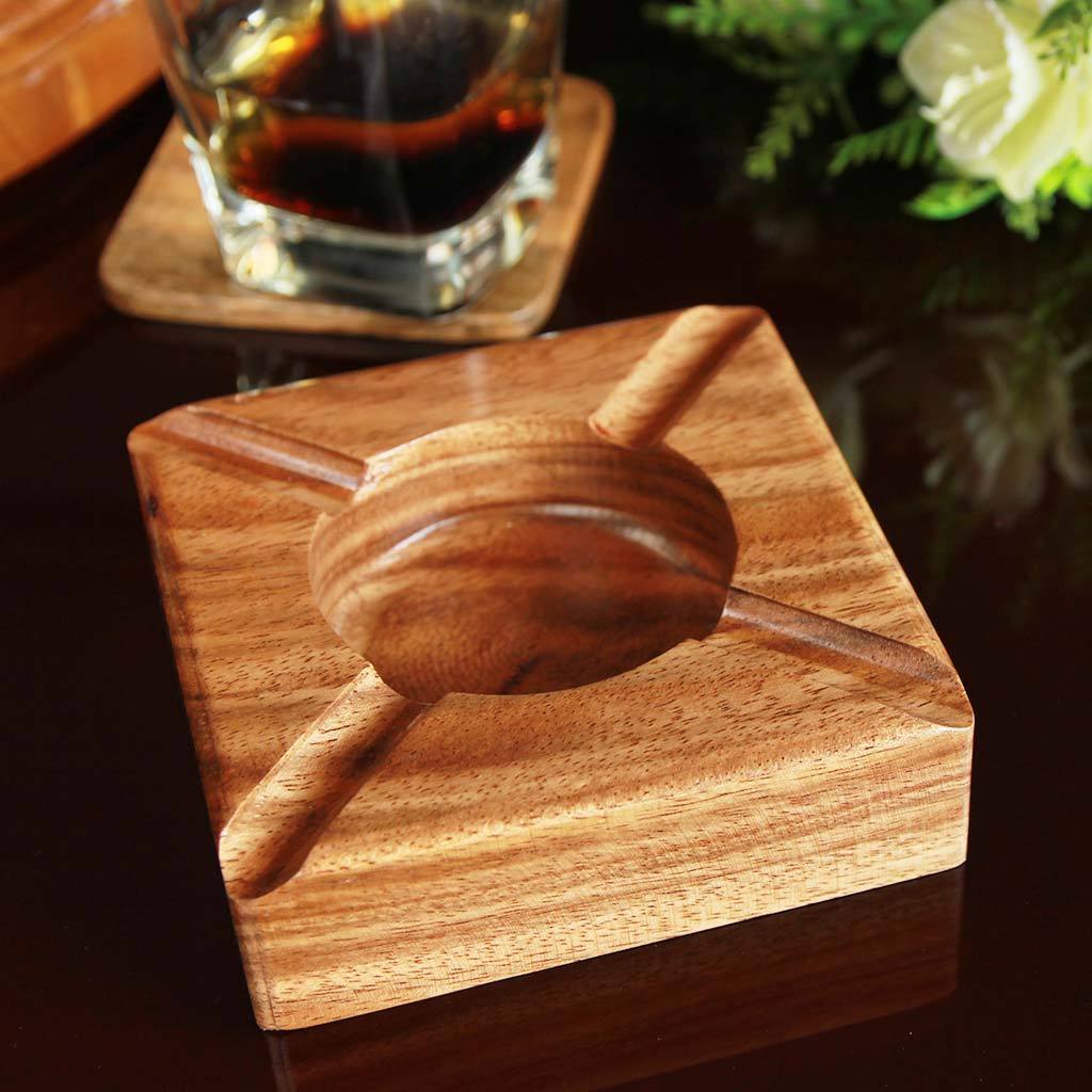 Premium Dark Wood Ashtray | Custom Engraved for Hotel & Bars - Image 11