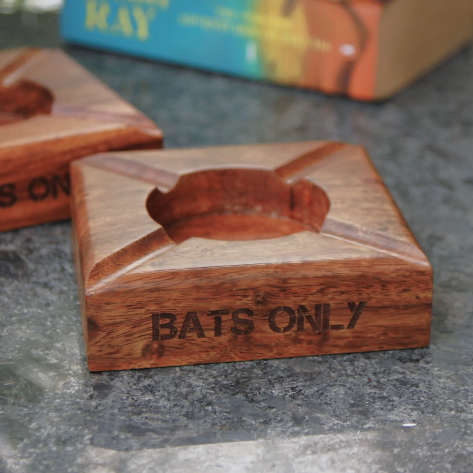 Premium Dark Wood Ashtray | Custom Engraved for Hotel & Bars - Image 3