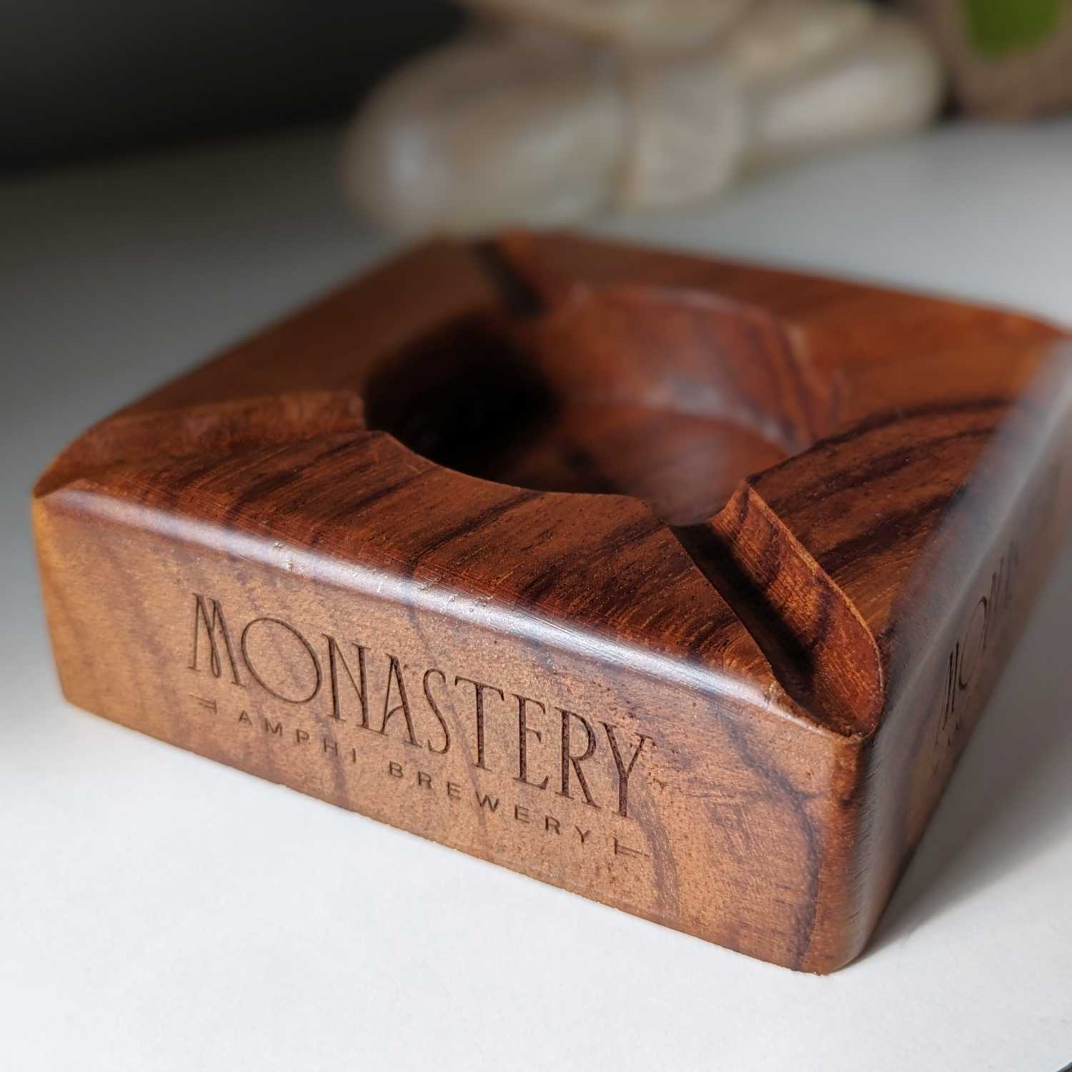 Premium Dark Wood Ashtray | Custom Engraved for Hotel & Bars - Image 4