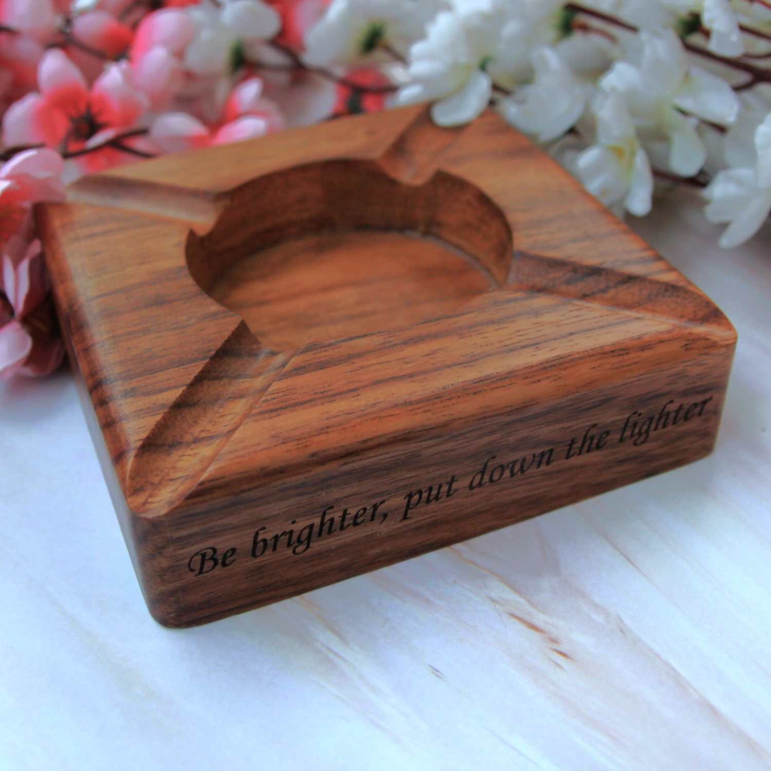 Premium Dark Wood Ashtray | Custom Engraved for Hotel & Bars - Image 7