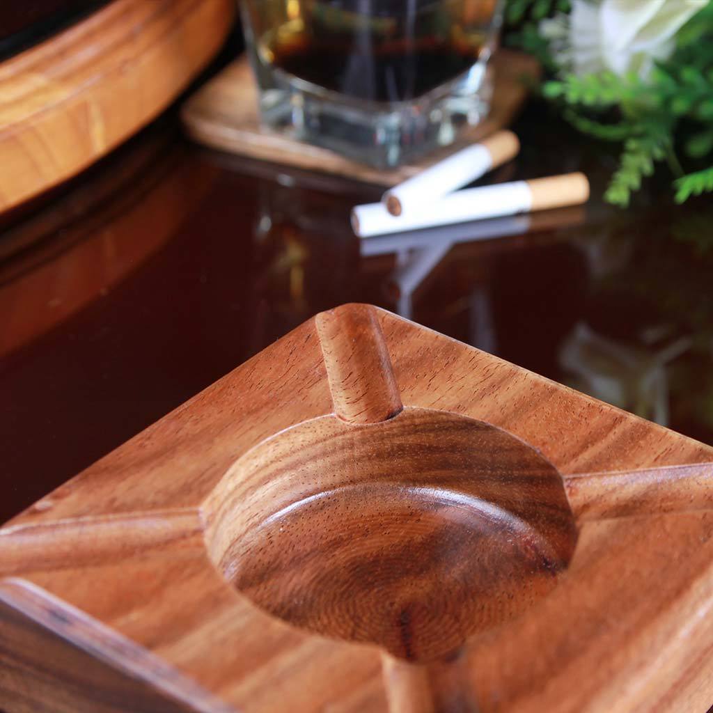 Premium Dark Wood Ashtray | Custom Engraved for Hotel & Bars - Image 9