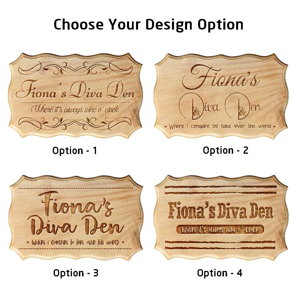 Personalized Diva Den Wooden Room Sign - Image 3