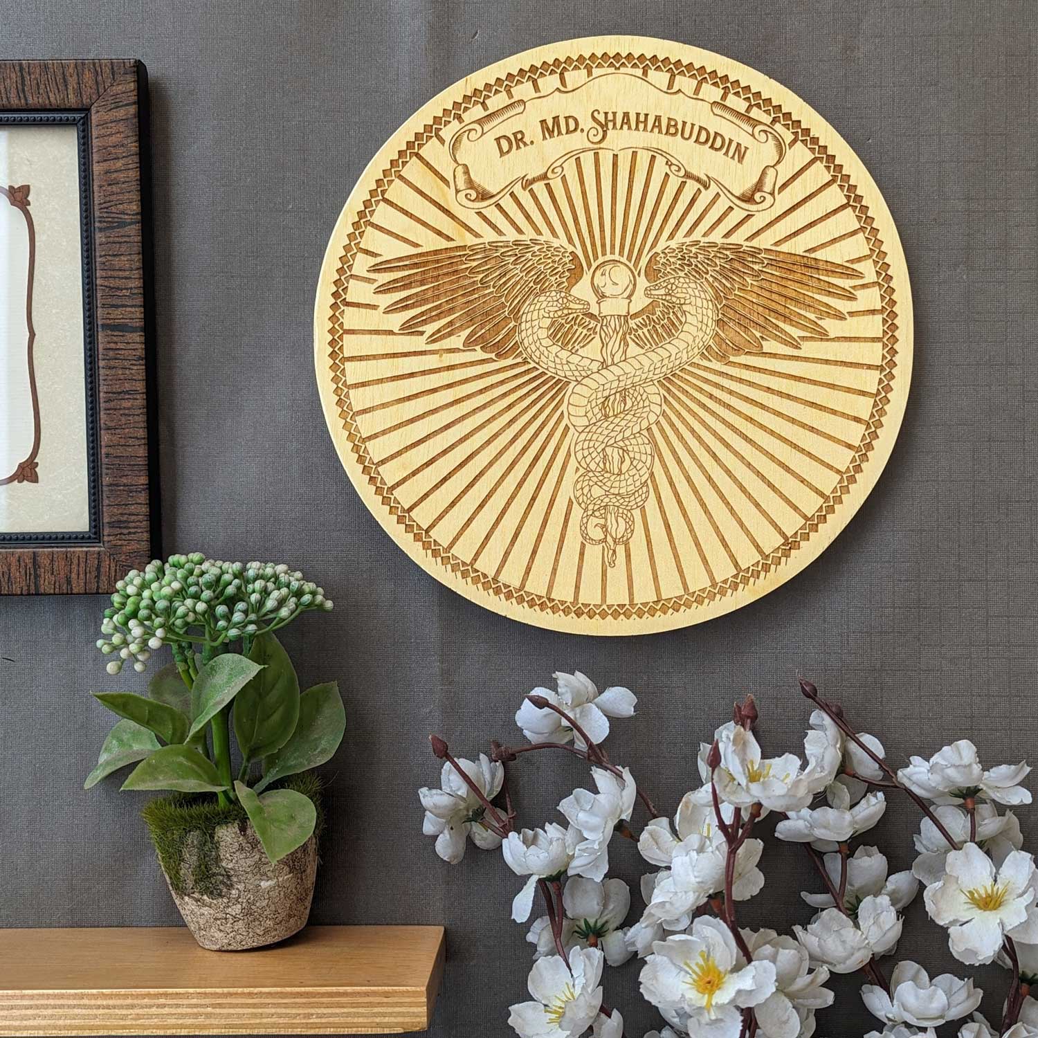 Personalized Doctor's Symbol Wooden Poster - Image 3