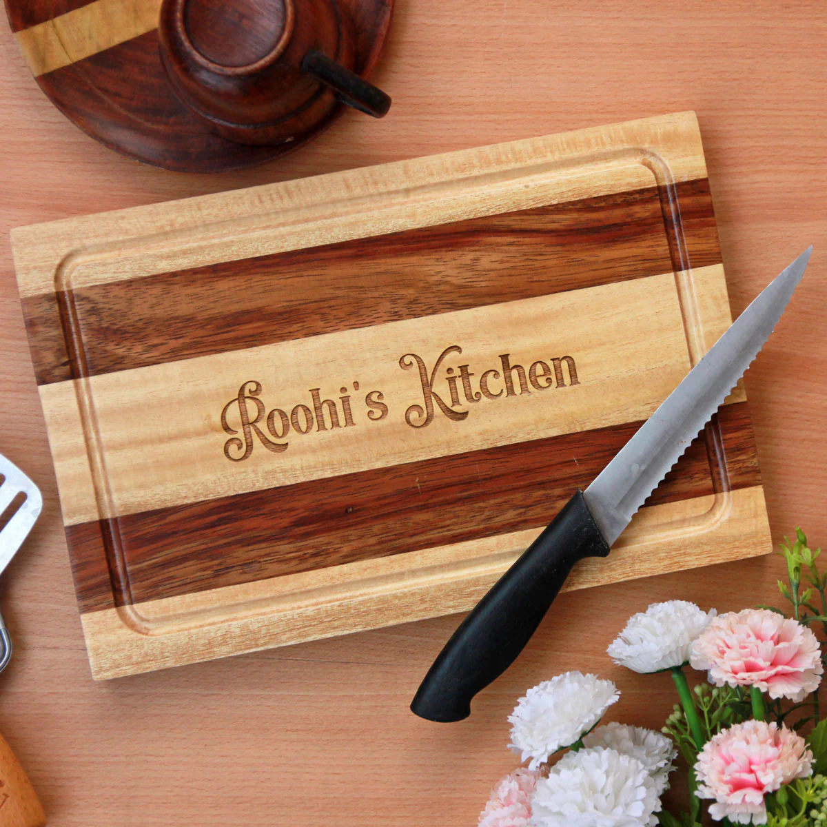 Wooden Chopping Board Personalized With Name | Cooking Lover Gift - Image 4